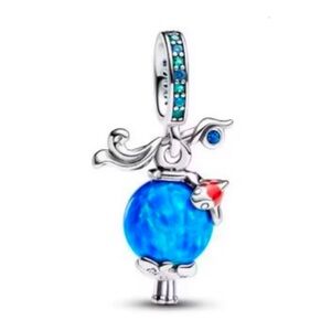 NWOT King of Glory Da Qiao Koi Lamp Pendant Dangle Charm Sterling Silver 925